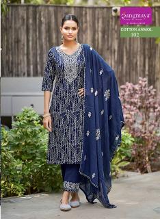 Rangmaya cotton anmol 3pcs wholesale designer kurtis in hyderabad